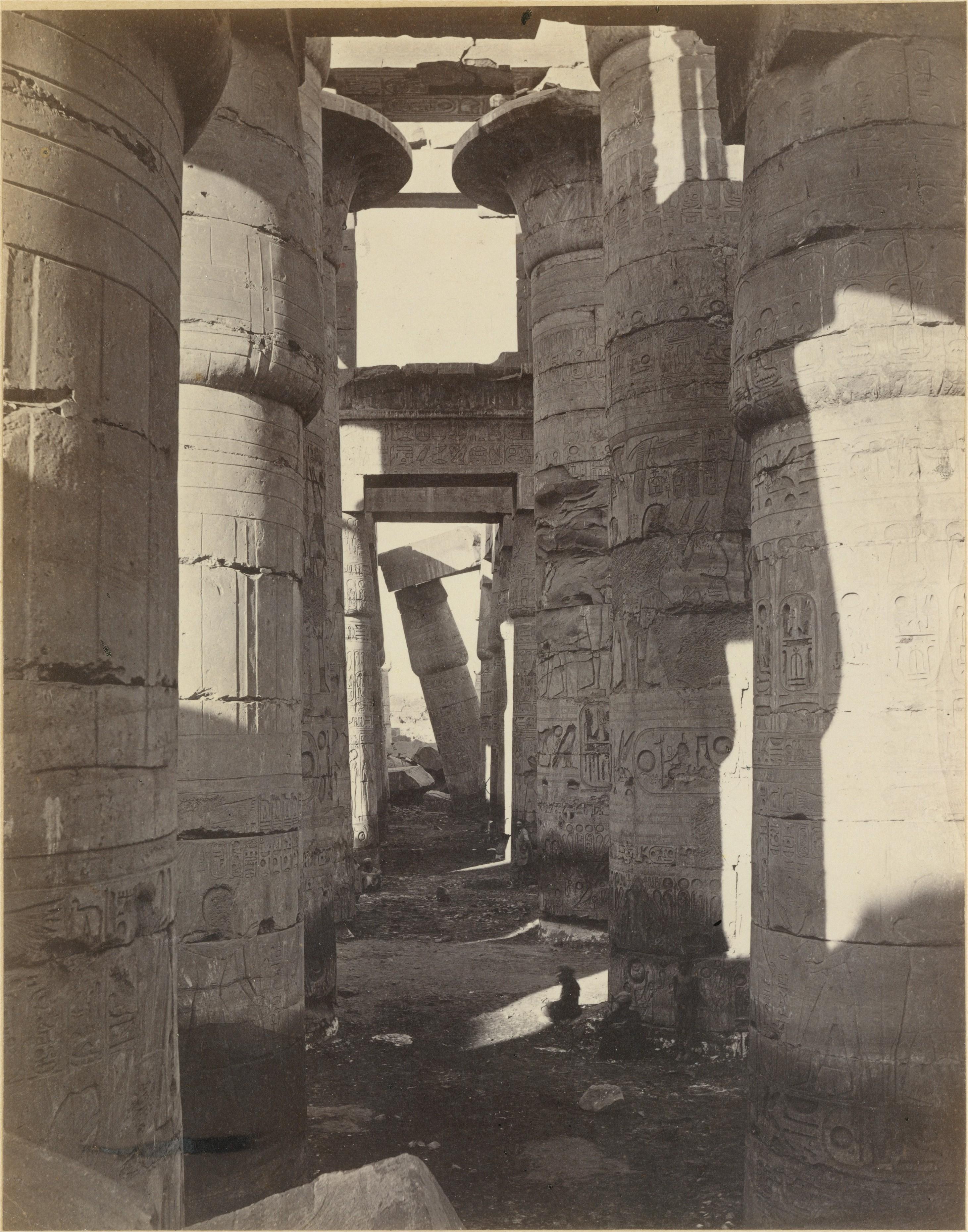 Haute-Égypte, salle hypostyle à Karnak — Adolphe Braun